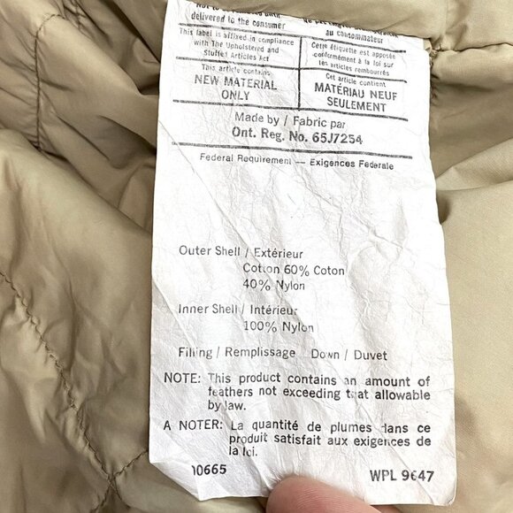 Vintage Eddie Bauer Tan Down Filled Bomber Jacket S - Picture 5 of 16